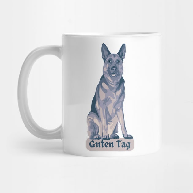 German Shepherd says Guten Tag by Slightly Unhinged